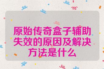 原始传奇盒子辅助失效的原因及解决方法是什么