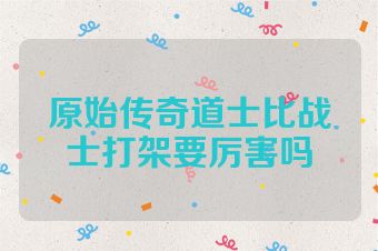 原始传奇道士比战士打架要厉害吗
