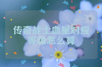传奇战士血量对应等级怎么算