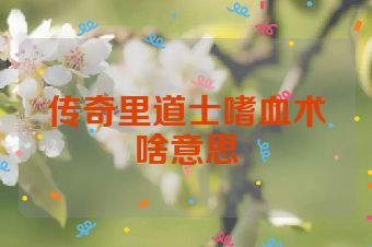 传奇里道士嗜血术啥意思