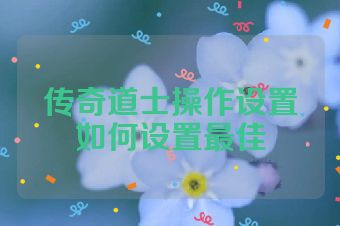 传奇道士操作设置如何设置最佳