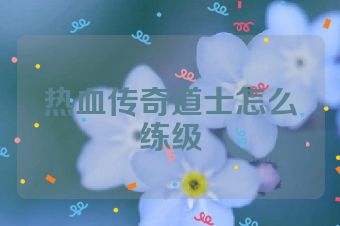 热血传奇道士怎么练级