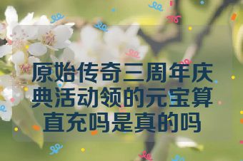 原始传奇三周年庆典活动领的元宝算直充吗是真的吗