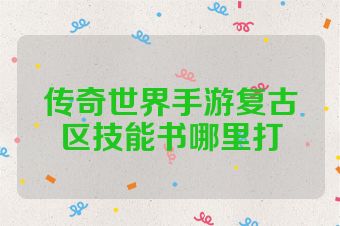 传奇世界手游复古区技能书哪里打