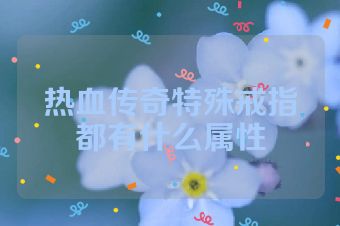 热血传奇特殊戒指都有什么属性