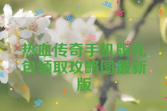 热血传奇手机版礼包领取攻略图最新版
