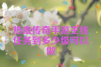 热血传奇手游主线任务到多少级可以做