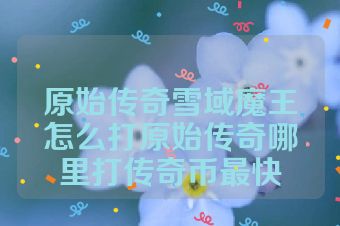 原始传奇雪域魔王怎么打原始传奇哪里打传奇币最快