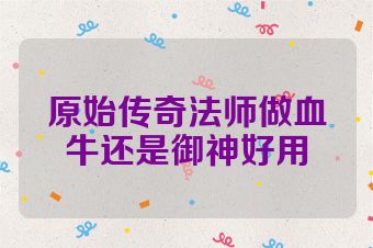 原始传奇法师做血牛还是御神好用