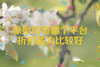 原始传奇哪个平台折扣最大比较好
