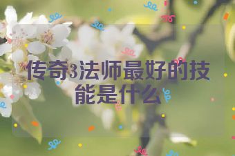 传奇3法师最好的技能是什么