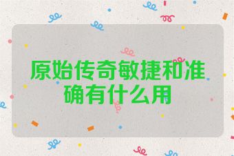 原始传奇敏捷和准确有什么用