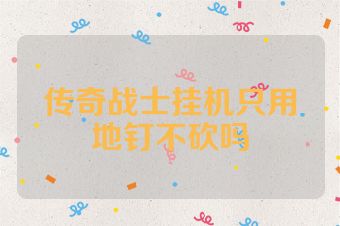 传奇战士挂机只用地钉不砍吗