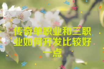 传奇单职业和三职业如何开发比较好一点