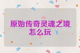 原始传奇灵魂之境怎么玩