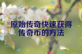 原始传奇快速获得传奇币的方法
