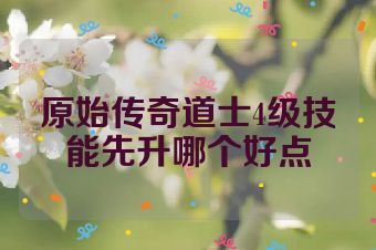 原始传奇道士4级技能先升哪个好点