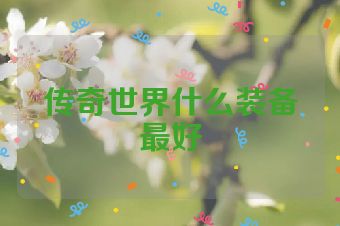 传奇世界什么装备最好