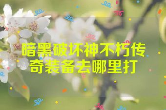 暗黑破坏神不朽传奇装备去哪里打