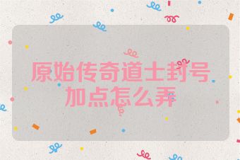 原始传奇道士封号加点怎么弄