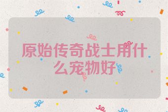 原始传奇战士用什么宠物好