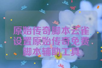 原始传奇脚本云雀设置原始传奇免费脚本辅助工具