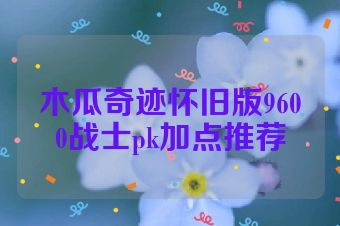 木瓜奇迹怀旧版9600战士pk加点推荐