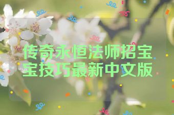 传奇永恒法师招宝宝技巧最新中文版