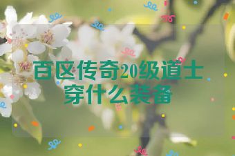 百区传奇20级道士穿什么装备