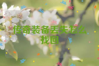 传奇装备丢失怎么找回