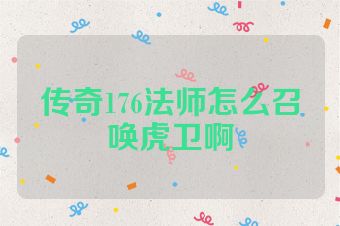传奇176法师怎么召唤虎卫啊