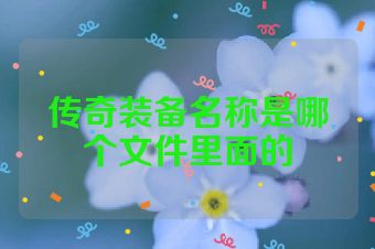 传奇装备名称是哪个文件里面的