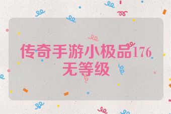 传奇手游小极品176无等级