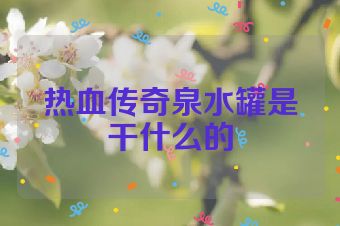 热血传奇泉水罐是干什么的