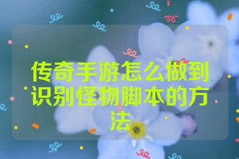 传奇手游怎么做到识别怪物脚本的方法