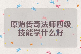 原始传奇法师四级技能学什么好