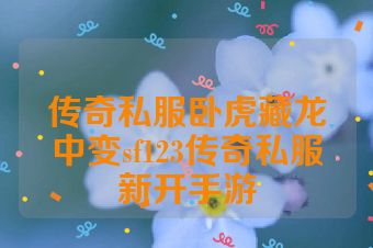 传奇私服卧虎藏龙中变sf123传奇私服新开手游