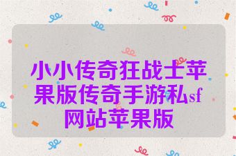 小小传奇狂战士苹果版传奇手游私sf网站苹果版