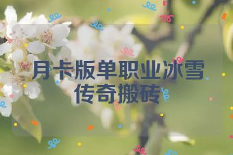 月卡版单职业冰雪传奇搬砖