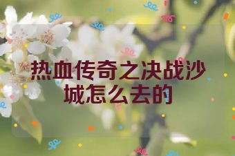 热血传奇之决战沙城怎么去的