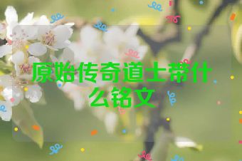原始传奇道士带什么铭文