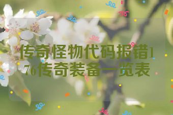 传奇怪物代码报错176传奇装备一览表