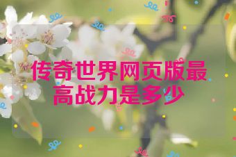 传奇世界网页版最高战力是多少