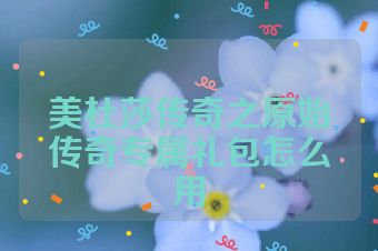 美杜莎传奇之原始传奇专属礼包怎么用