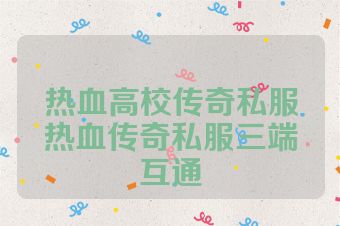 热血高校传奇私服热血传奇私服三端互通