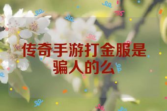 传奇手游打金服是骗人的么