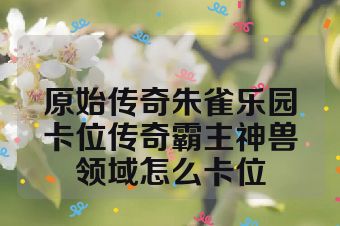 原始传奇朱雀乐园卡位传奇霸主神兽领域怎么卡位
