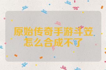 原始传奇手游斗笠怎么合成不了