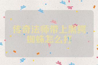 传奇法师带上黑鳄蜘蛛怎么打