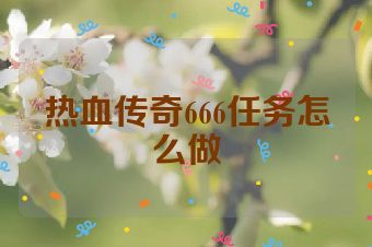 热血传奇666任务怎么做